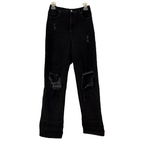 Fashion Nova Black Denim Distressed Jeans